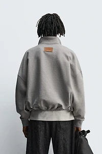 BOXY FIT POLO SWEATSHIRT