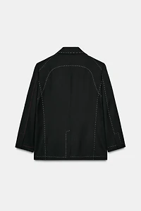 CONTRAST TOPSTITCHING BLAZER ZW COLLECTION LIMITED EDITION