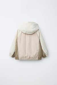 LIGHTWEIGHT COLORBLOCK WATER REPELLENT RAINCOAT