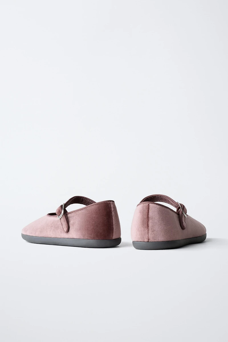 VELVET BALLET FLATS