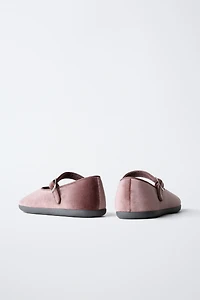 VELVET BALLET FLATS
