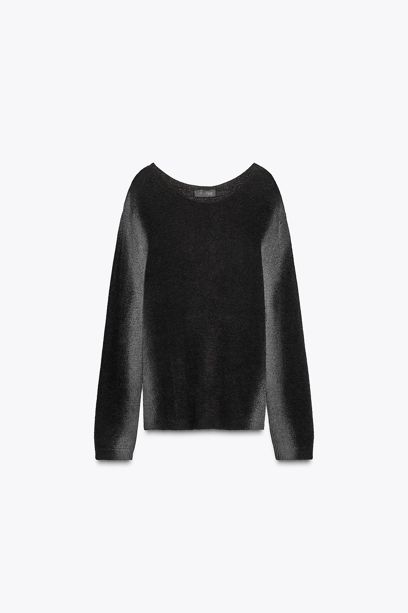FADED PRINT KNIT SWEATER