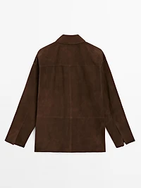 Suede leather overshirt