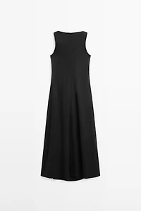 Long flowing linen blend dress