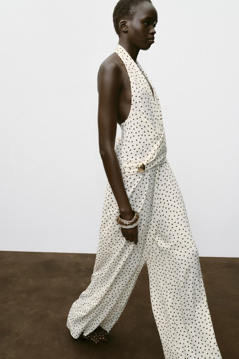 COMBINAISON HALTER À POIS
