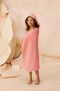 LIMITED EDITION STRIPED TOWEL PONCHO WITH CONTRASTING TRIM