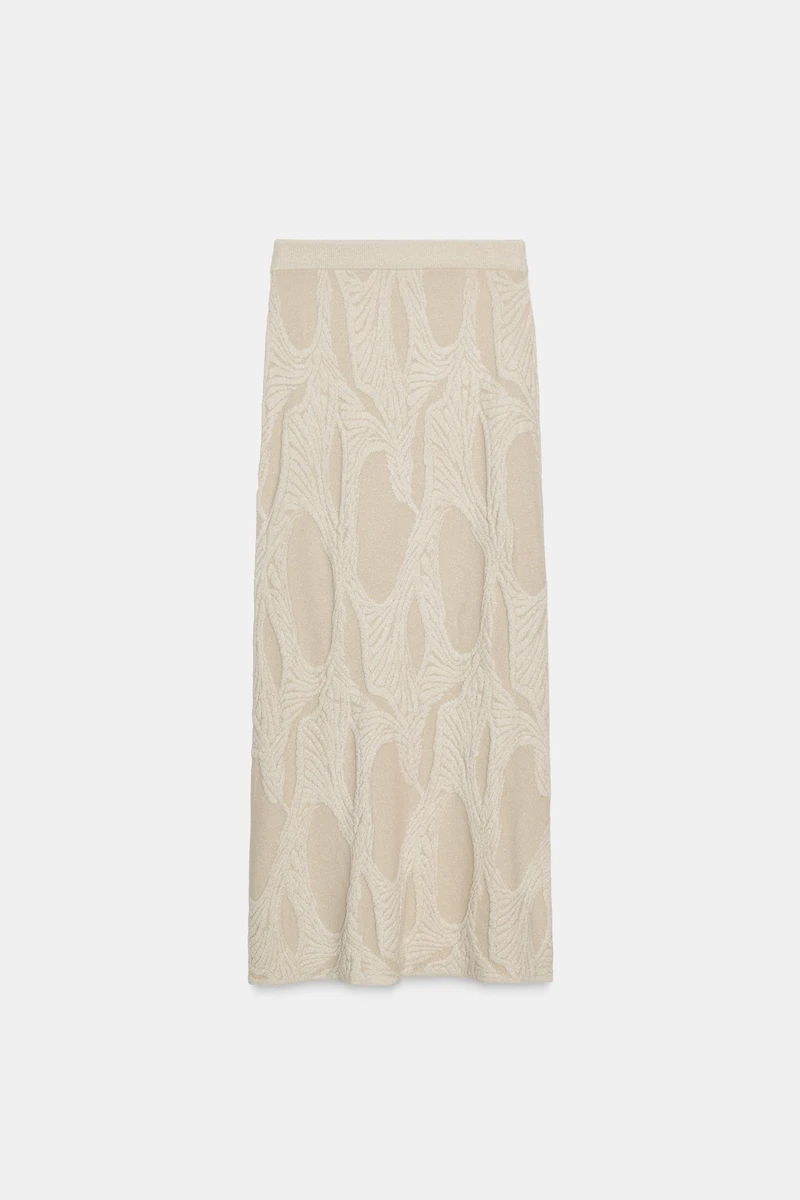 JACQUARD MIDI SKIRT