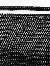 Large woven nappa leather satchel bag