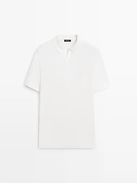 Polo en maille de coton à manches courtes