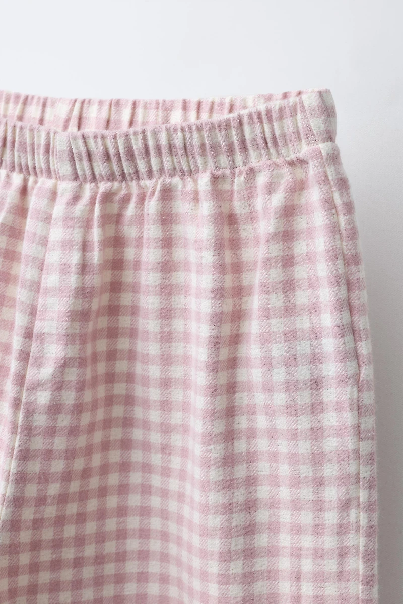 3-6 YEARS/ GINGHAM FLANNEL PAJAMAS
