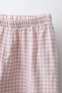 3-6 YEARS/ GINGHAM FLANNEL PAJAMAS