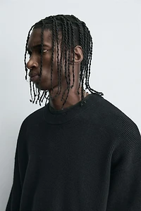WAFFLE TEXTURED SWEATER
