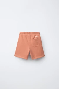 GARMENT DYED LOGO PLUSH SHORTS