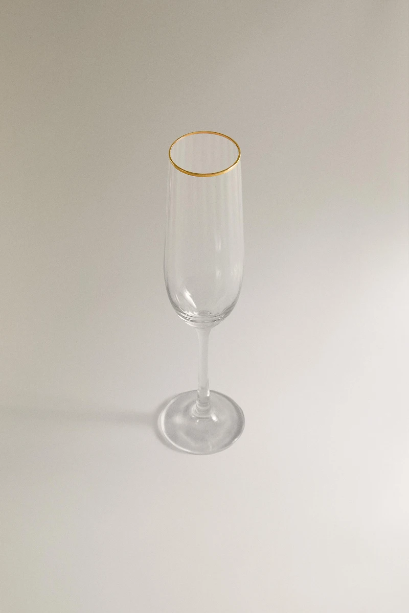 CHRISTMAS FLUTE GLASS WITH LINES
