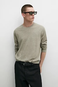 Knit 100% cotton crew neck sweater