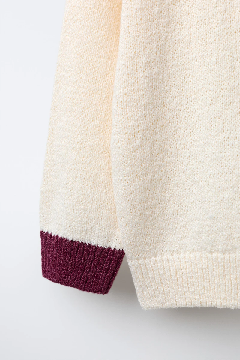 KNIT RIB COLLAR POLO SHIRT