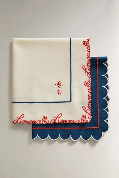 LOT DE 2 SERVIETTES DE TABLE EN COTON LIMONCELLA X THE ANIMALS OBSERVATORY