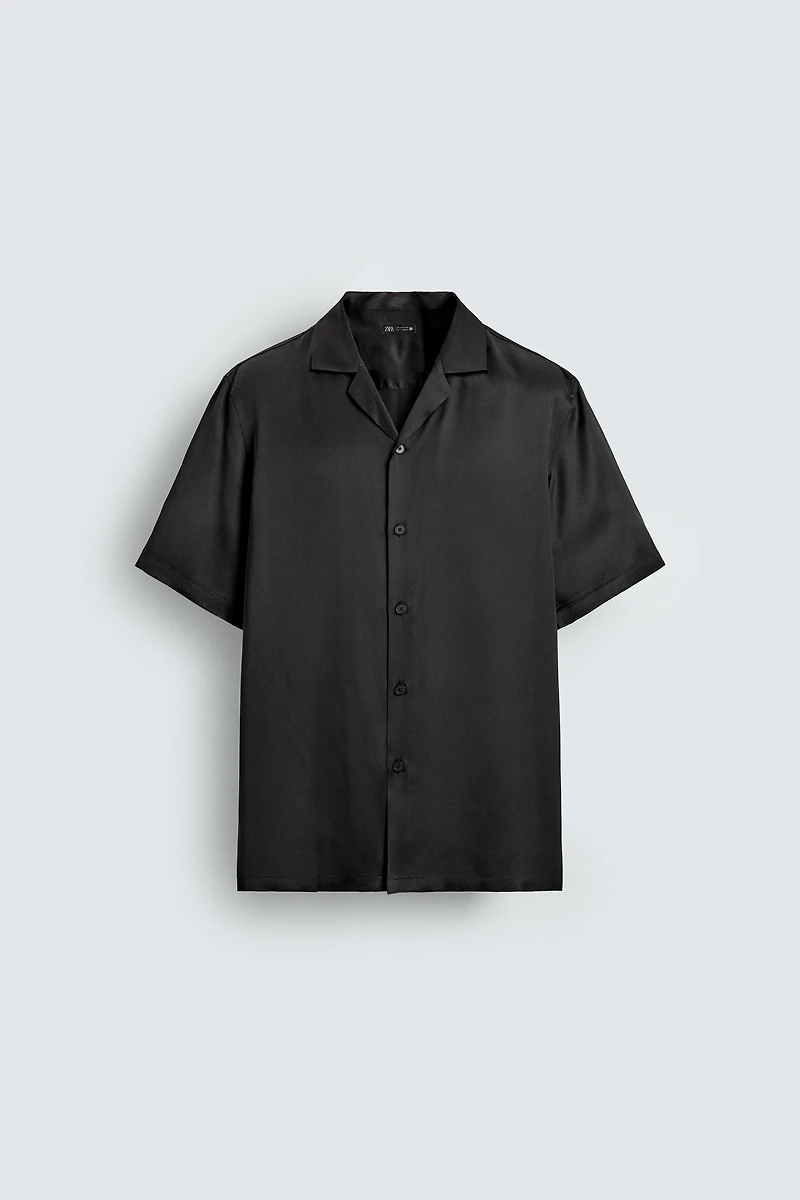 RELAXED FIT SATIN EFFECT SHIRT