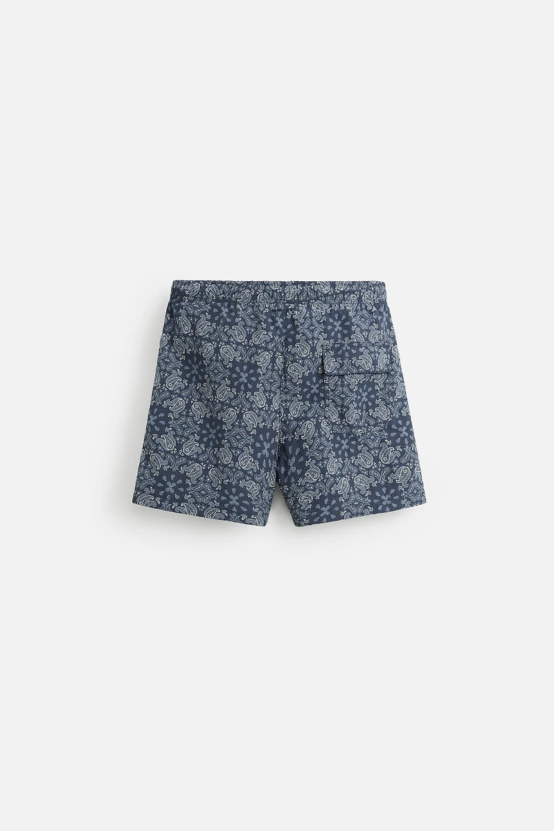 PAISLEY PRINT MID-LENGTH SWIMSUIT