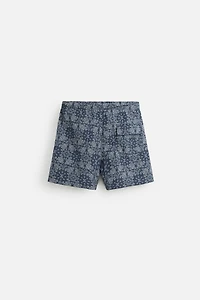 PAISLEY PRINT MID-LENGTH SWIMSUIT