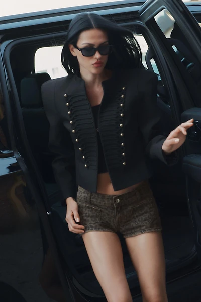 SHORT MINI DENIM TRF IMPRIMÉ ANIMAL