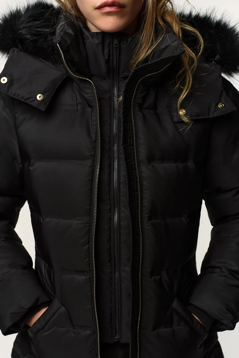 WATER REPELLENT WINDPROOF HOODED DOWN JACKET