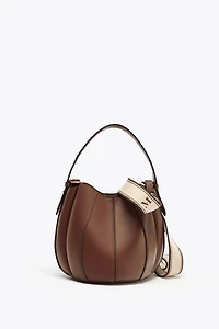 TOPSTITCHED BUCKET BAG