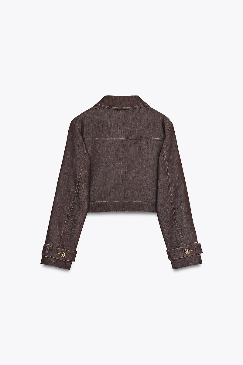 VESTE COURTE SURPIQÛRES CONTRASTE