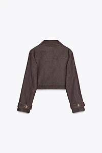 VESTE COURTE SURPIQÛRES CONTRASTE