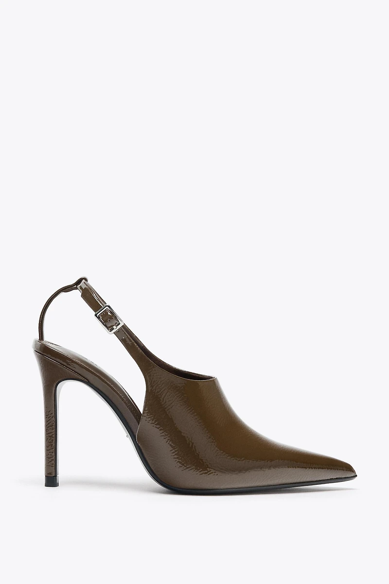 CHAUSSURES À TALONS OUVERTES L'ARRIÈRE EMPEIGNE MONTANTE