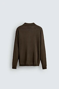 COTTON SILK KNIT POLO SHIRT