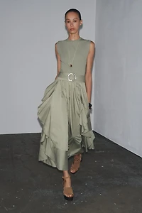 BELTED COMBINATION DRESS