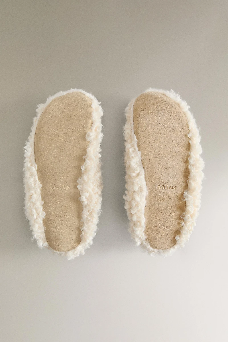 FAUX SHEARLING MULE SLIPPERS