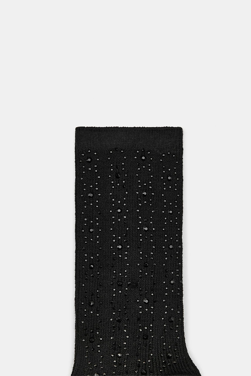RHINESTONE RIB SOCKS