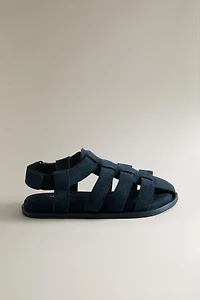 KIDS LEATHER CAGE SANDALS