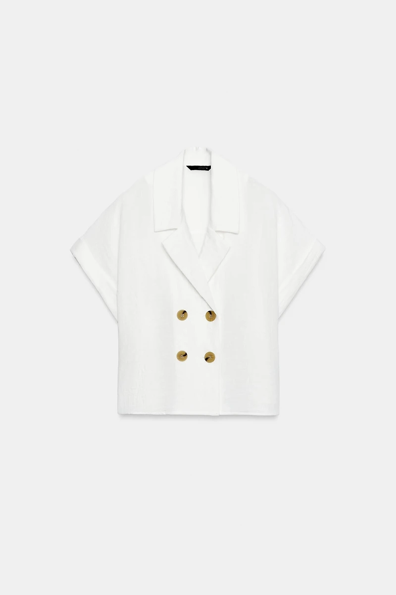 CHEMISE CACHE-CŒUR MANCHES COURTES