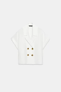 CHEMISE CACHE-CŒUR MANCHES COURTES
