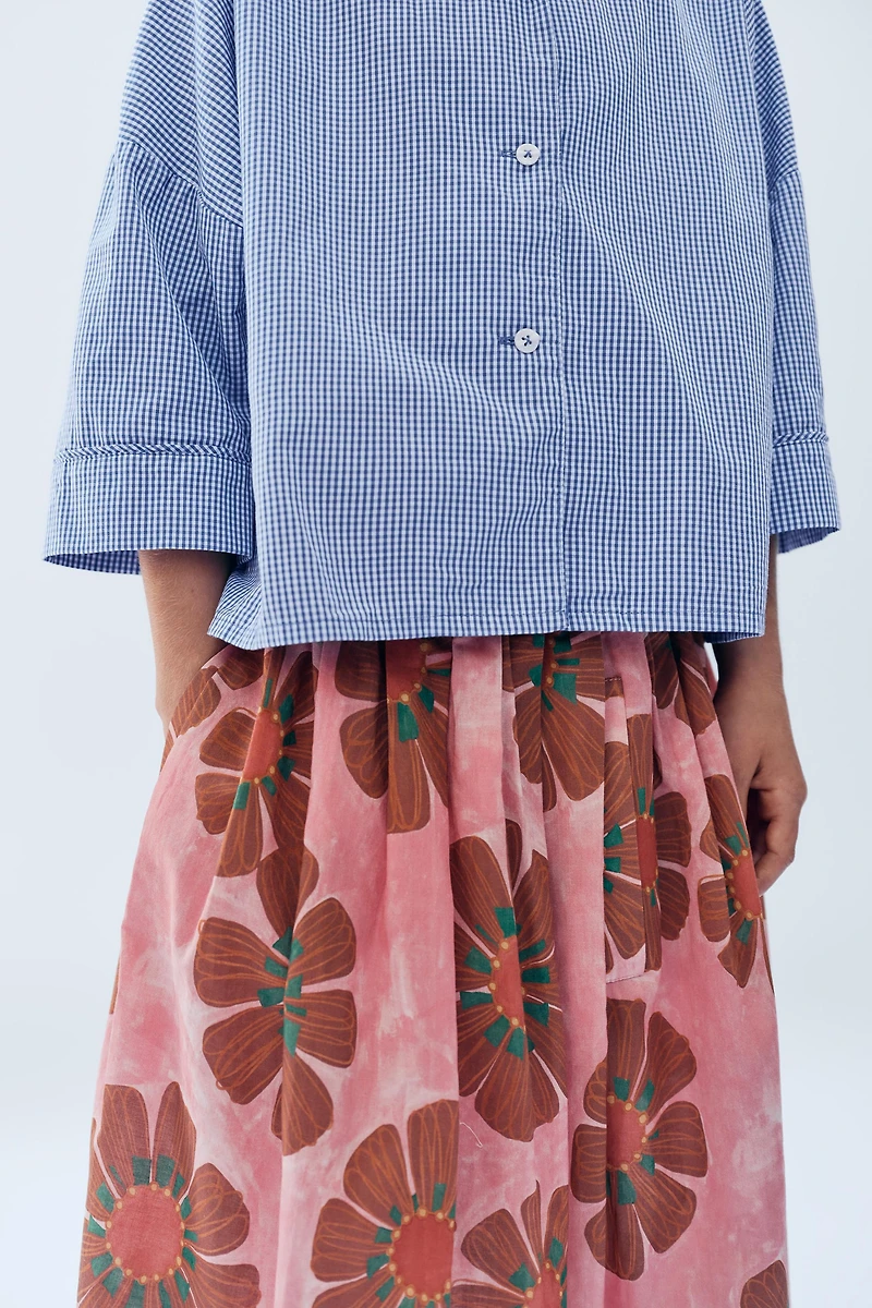 6-14 YEARS/ LIMITED EDITION FLORAL PRINT MIDI SKIRT