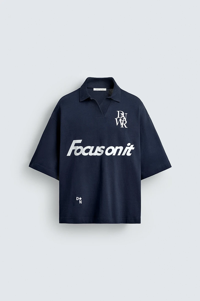TEXT PRINT POLO SHIRT