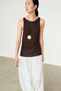 Fine-knit halter top