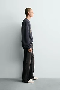 SWEAT DÉLAVÉ À INSCRIPTION IMPRIMÉE