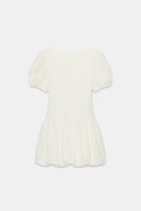 JACQUARD BALLOON MINI DRESS