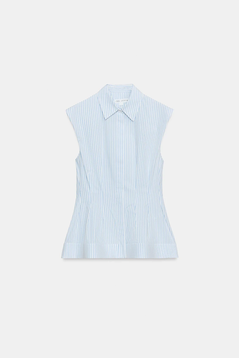 PLEATED SLEEVELESS SHIRT ZW COLLECTION