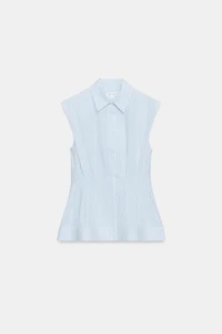 PLEATED SLEEVELESS SHIRT ZW COLLECTION