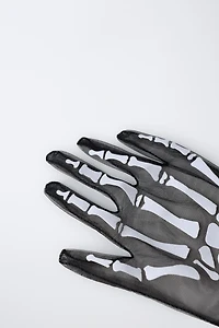 SKELETON COSTUME TULLE GLOVES