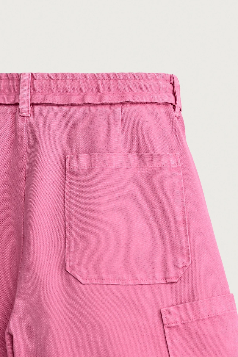 RELAXED FIT WASHED CARGO SHORTS