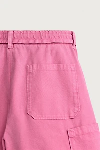 RELAXED FIT WASHED CARGO SHORTS