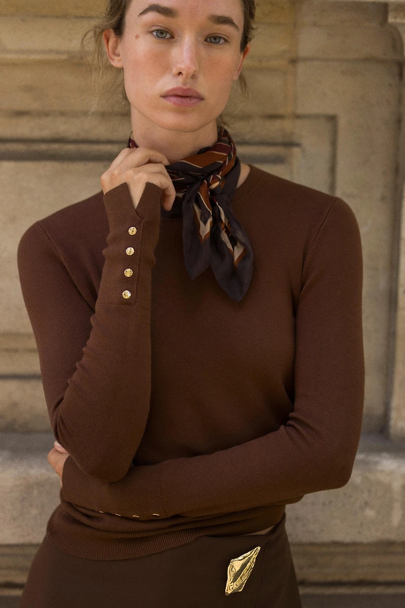 BASIC PLAIN KNIT SWEATER