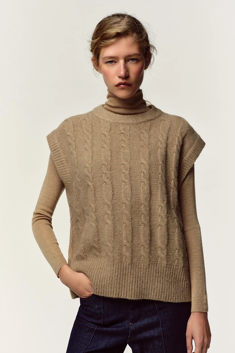 WOOL BLEND HIGH NECK JUMPER