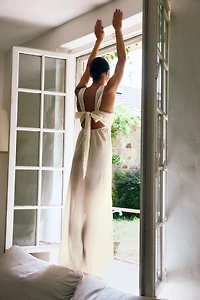 DRESS WITH EMBROIDERY, TEXT, AND BEADING